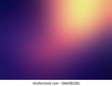 Purple red yellow gradient forms flash in night sky blurred background 