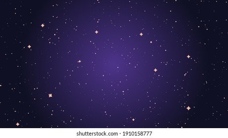 Purple Skyscape In Cartoon Space Background Illustration.