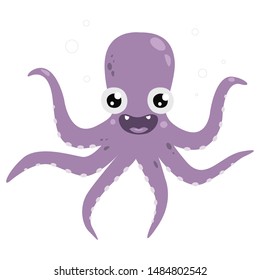 Purple Smiling Octopus Bubbles Stock Illustration 1484802542 | Shutterstock