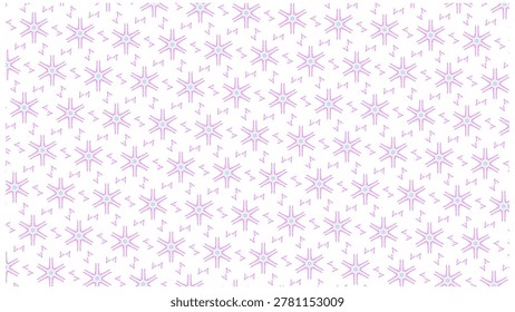 Purple Snowflake Pattern on White Background