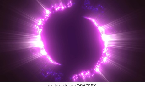 Purple swirling circle frame of multicolored lines of energy particles. Abstract background. - Powered by Shutterstock