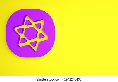 Purple Tarot Cards Icon Isolated On Yellow Background. Magic Occult Set Of Tarot Cards. Minimalism Concept. 3d Illustration 3D Render.