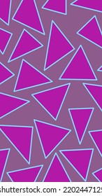 Purple Triangle Pattern Design With Bright Blue Out Lines.