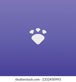 Purple and white paw and diamond shaped sleek, elegant, and clean logo design with abstract elements that exudes sophistication and a timeless aesthetic - Powered by Shutterstock