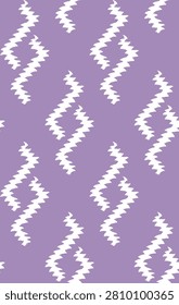 Purple and white zigzag seamless pattern geomatric ethnic oriental tradiotional embroidery style