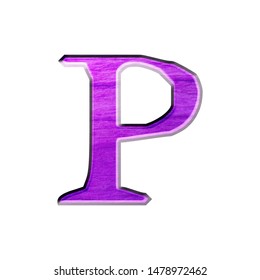 Purple Wood Textured Letter P 3d Stock Illustration 1478972462 ...