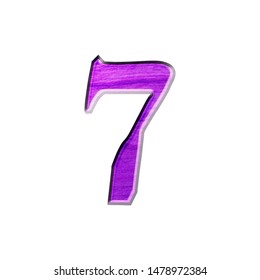 Purple Wood Textured Number Seven 7 Stock Illustration 1478972384 ...