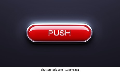 Push Button isolated on dark background