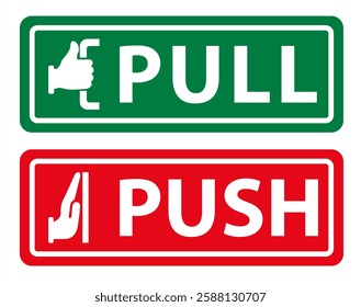 Push and pull sign template vector, door sign. Push Pull Symbol Vector Design Templet.