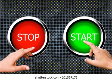 Push to start and stop.