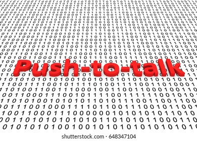 Push To Talk In Binary Code, 3D Illustration