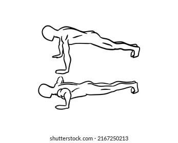 Push Ups Graphic Representation Push Instructional Stock Illustration ...