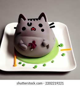 A pusheen cake, professional food photography