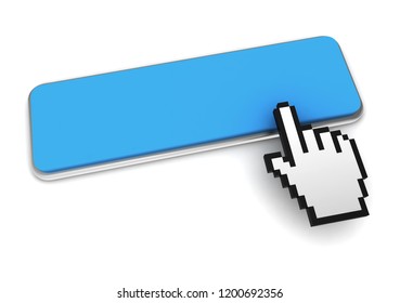 pushing blank button key concept 3d illustration