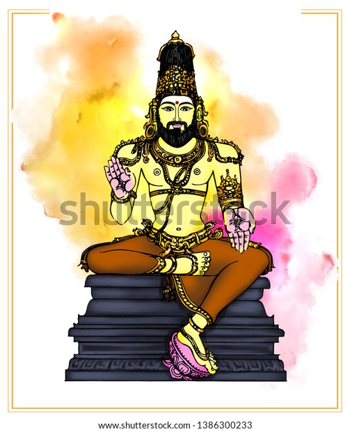 釜山 ブリハスパティ Pushya Nakshatraの主祭神ブリハスパティの像 彼は顔色が黄色でデバス大臣だ のイラスト素材