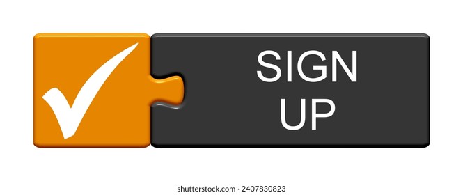 Puzzle Button orange: Sign Up