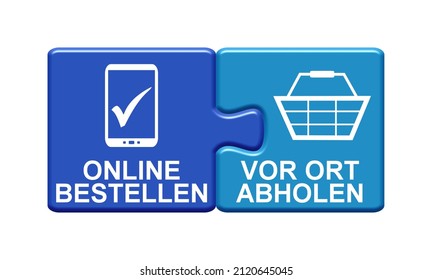 Puzzle Button: Order online and pick up in german language