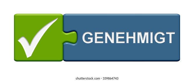 Puzzle Button showing Approved in german language