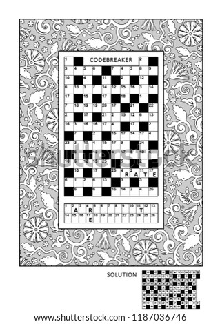 Puzzle Coloring Activity Page Grownups Codebreaker Stock