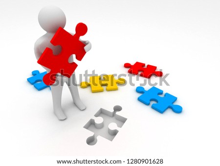 puzzle concept.3d illustration