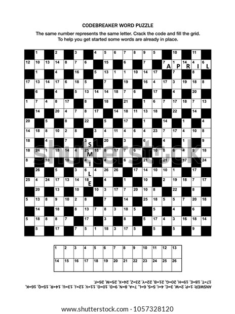 Puzzle Page Codebreaker Codeword Code Cracker Stock Illustration 1057328120
