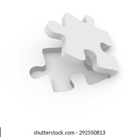 Puzzle Piece , 3d rendered image.