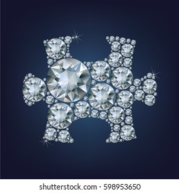 Puzzle Piece Made Diamond Stock Illustration 598953650 | Shutterstock