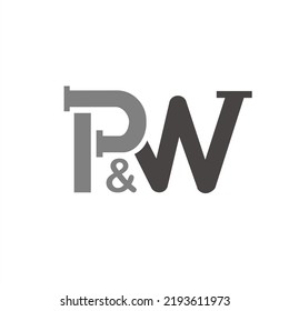 PW Water Pipe Logo Initials Design Image