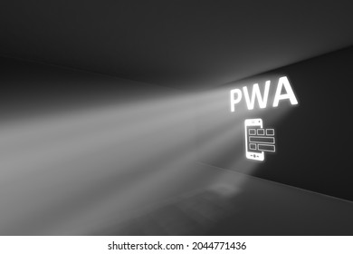 PWA rays volume light concept 3d illustration