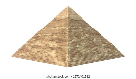 Pyramid 3D illustration on white background