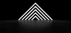 Pyramid Consisting Of Glowing Stripes. 3D Render