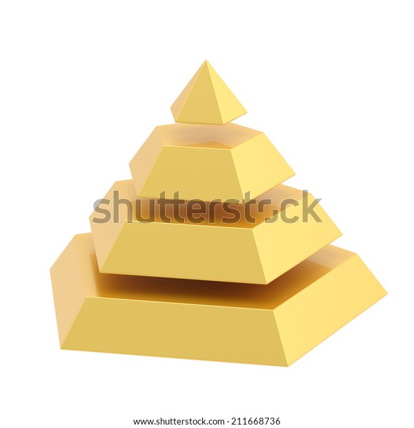 Pyramid Divided Into Four Golden Segment Stock Illustration 211668736 ...