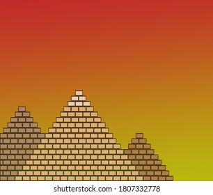Pyramid pattern with a sunset view