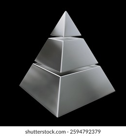 Pyramid Structure Graphic Design Silver Metallic Concept Materials