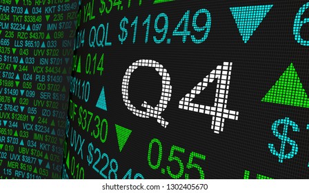 Q4 4th Quarter Period Stock Market Ticker Words 3d Illustration