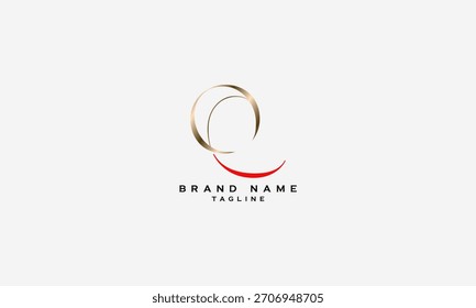 QA AQ Q AND A Abstract initial monogram letter alphabet logo design