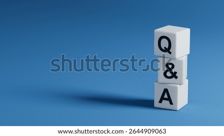 QA Question answer. The wooden elements form the word QA Question answer. Business The concept of QA Question answer is applied in various fields of human activity.3D rendering on blue background.