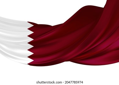 Qatar flag realistic waving for design on independence day or other state holiday .Qatar national day, Qatar independence day , december 18 th . 