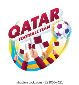 Qatar Football Team Masthead Logo National Stock Illustration ...