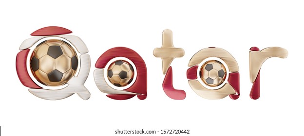 Qatar Soccer Symbol 3d-illustration Modern Creative Design