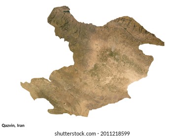 Qazvin, Iran Satellite Imagery (3D Rendering)