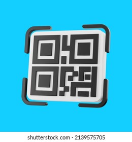 Qr Code 3d Render Illustration.