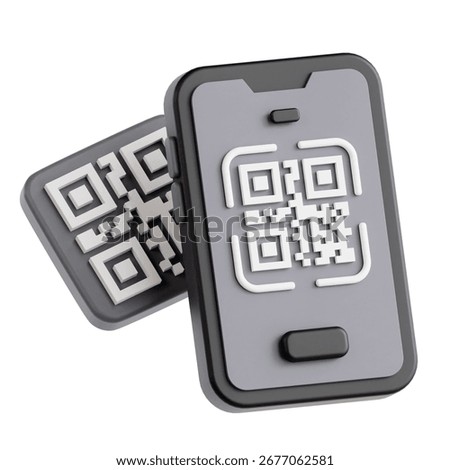 QR Code Payment 3D Icon for Black Friday Sale