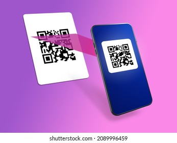 QR Code In Smartphone. Digital Certificate Of Vaccination Against Coronavirus. Vaccine Passport. Icon Of Coronavirus Immunity Passport Template. Smartphone With Immunity Passport For Covid-19.3d Image