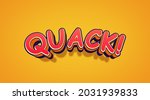 QUACK! Comic Speech 3d Text Style Effect Mockup on ORANGE background high resolution 