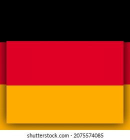 Quadratisches Zeichen mit deutscher Flagge in den Farben Schwarz, Rot und Gold