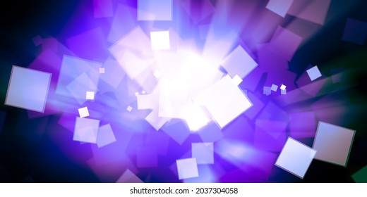 Quadrilateral Motion Blurred On Purple Background 