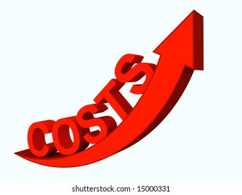 Quality 3d Render Of Rising Costs Concept