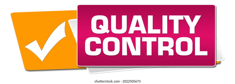Quality control concept image with text and related symbols.