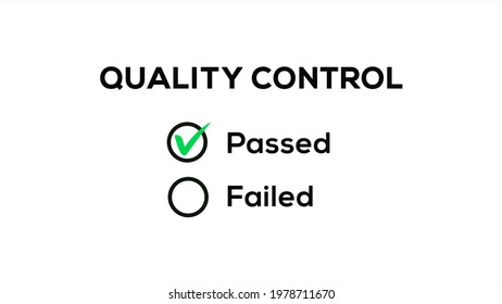 Quality Control on Round Passed Check List on White Background